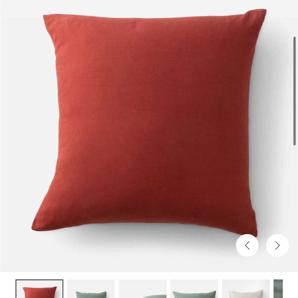 Schoolhouse Red Linen EURO size Pillow Sham